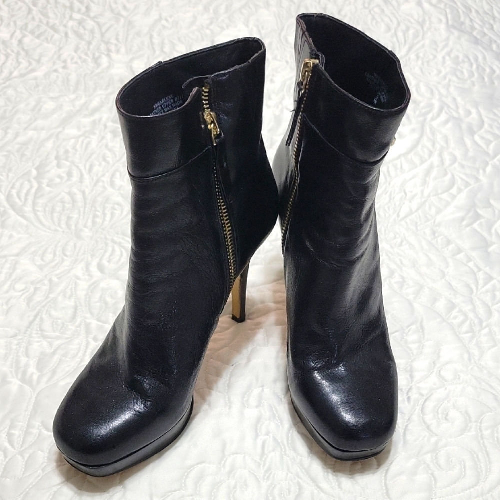 Nine West Black Leather Ankle Boots